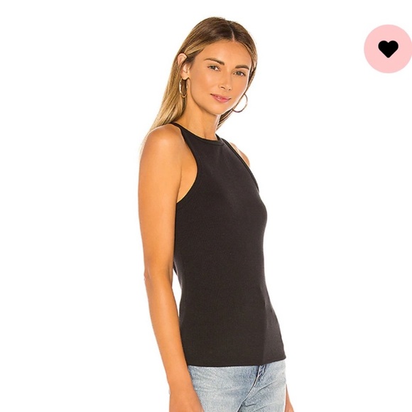 AGOLDE High Neck Ribbed Tank in Black - Picture 2 of 7